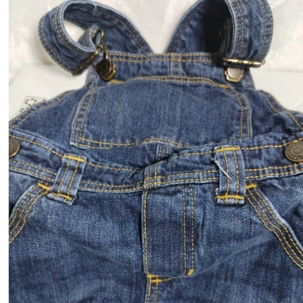 Old‎ Navy Denim Overalls Adjustable Straps Pockets Dark Wash 12-18 M